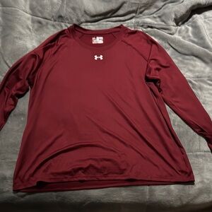 Under Armour maroon/red Long Sleeve Performance Tee